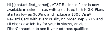SMS Ground Fiber - fiberconnect.io site message