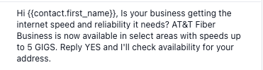 Ground Fiber SMS #1 Message