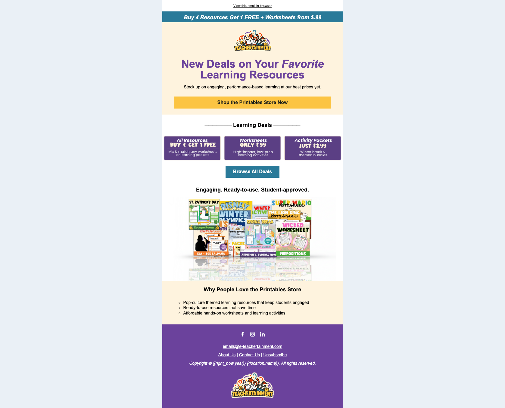 Store pricing email preview