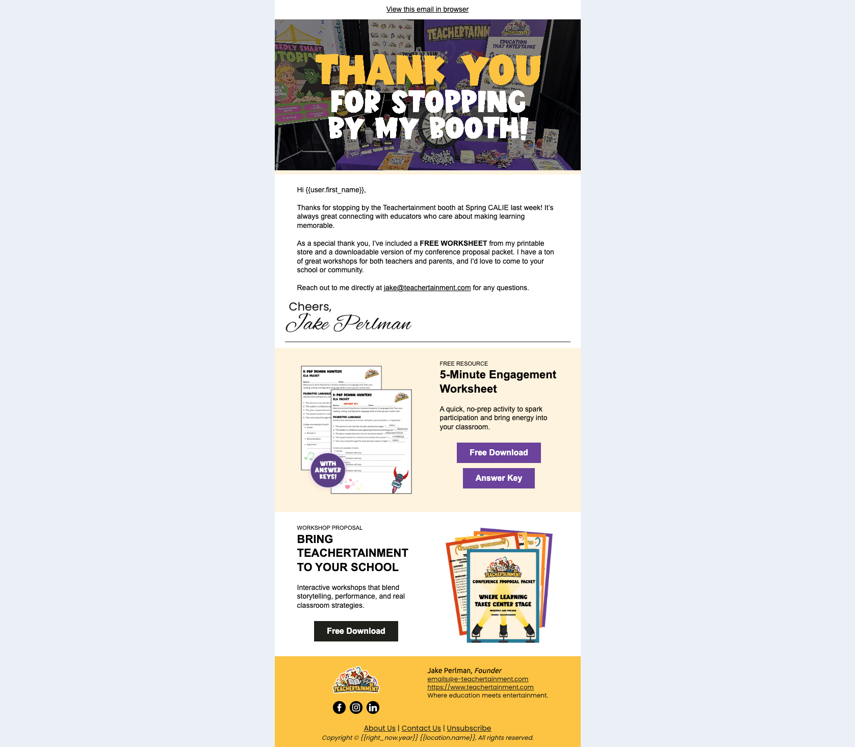 Conference follow-up email preview