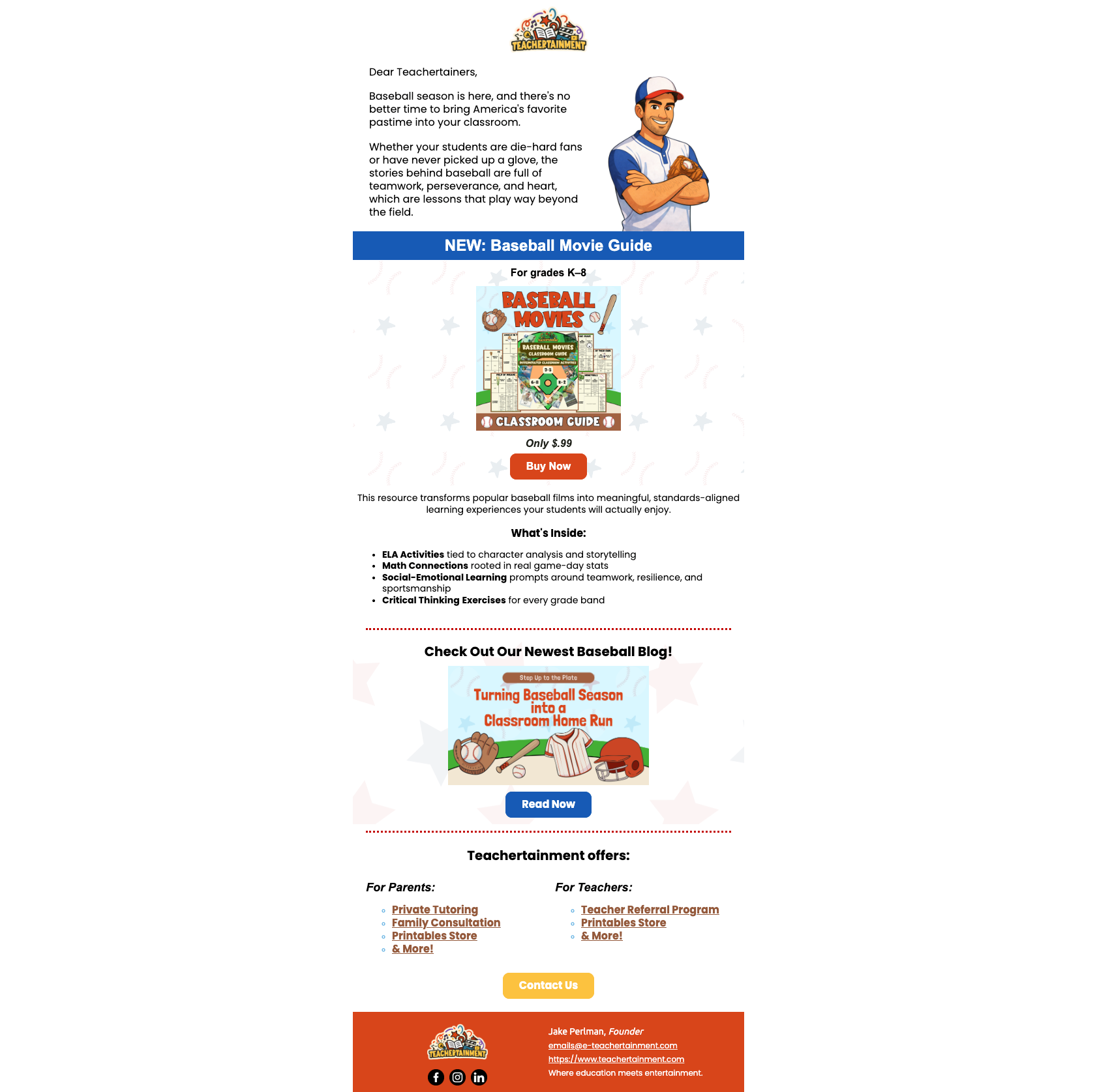 Baseball Season Email Design