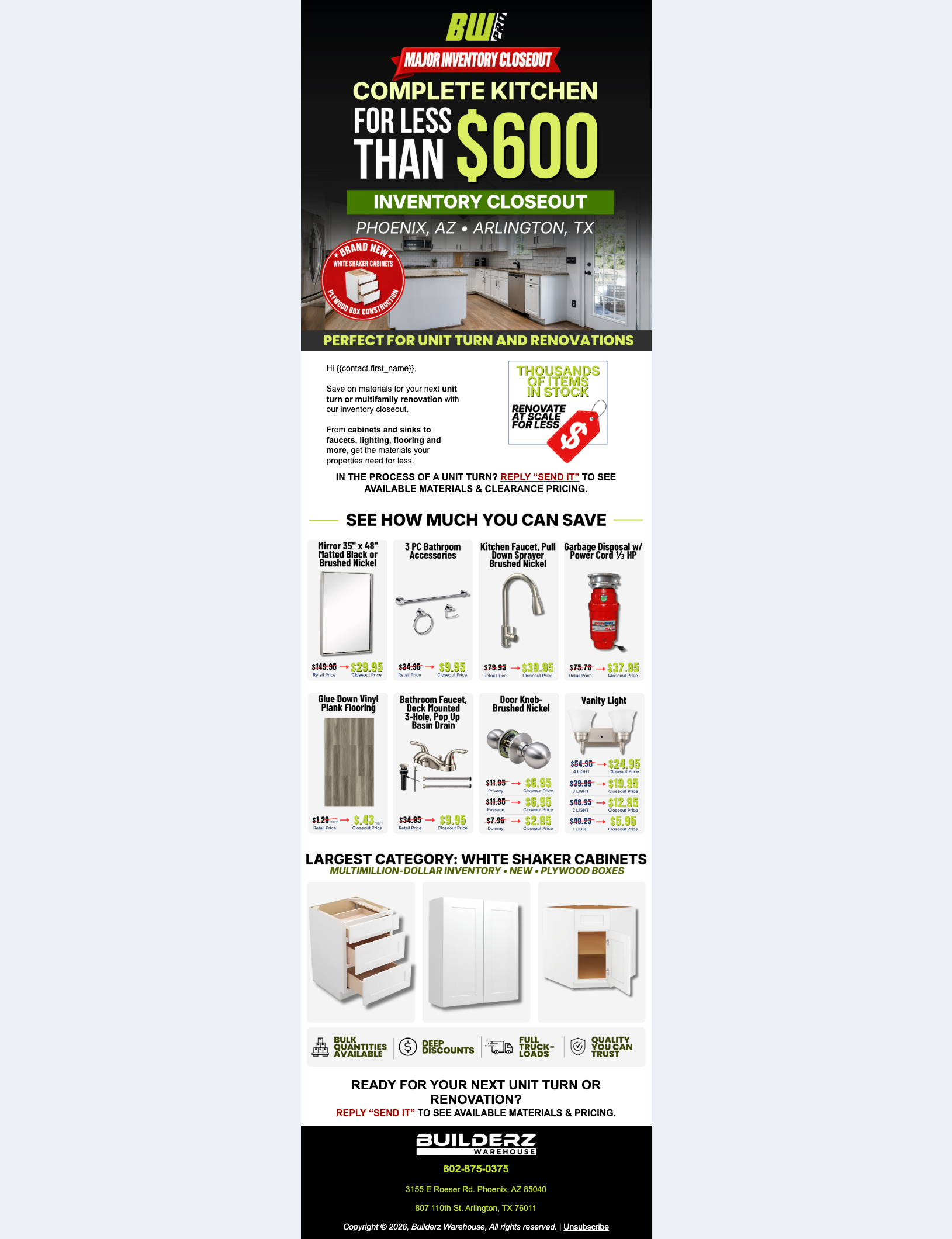 (Yardi) Construction / Contracting Email Design
