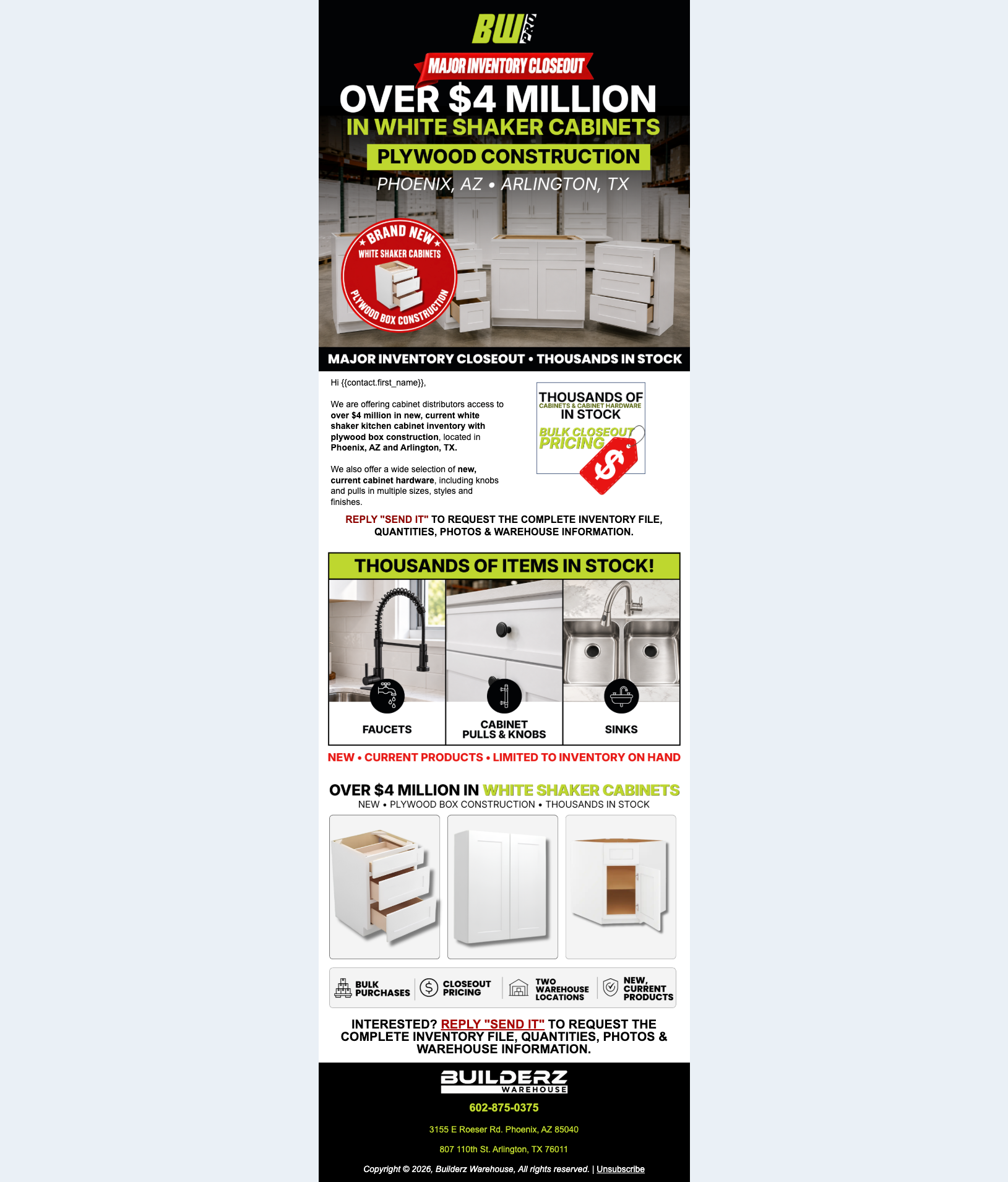 Cabinet Distributors Email Design