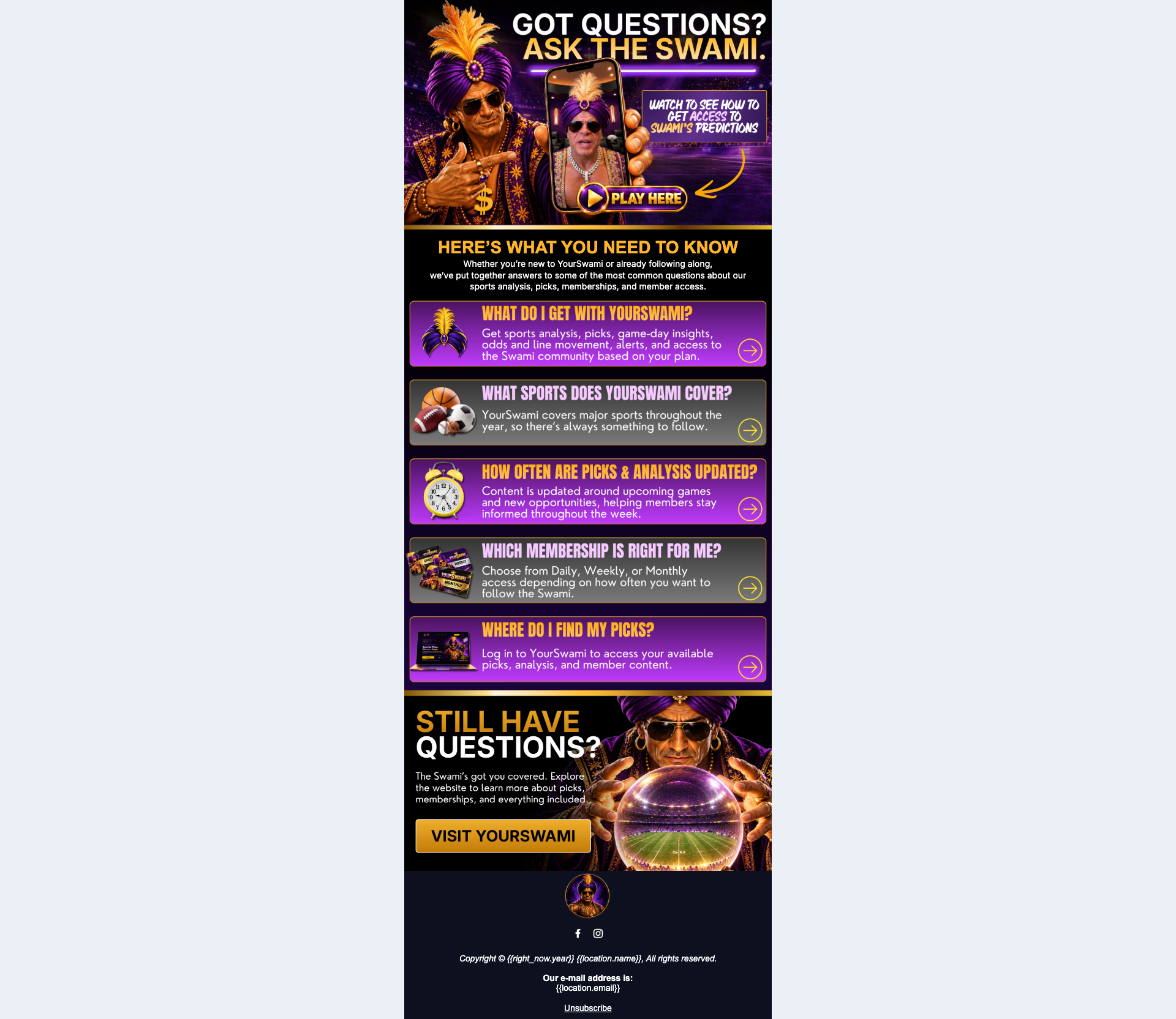 FAQ Email Draft